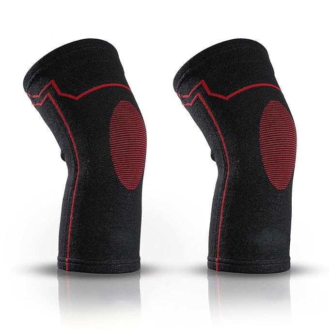 Knee Cap for Men & Women - Compression Knee Support for Running, Gym, Walking, Sports, Arthritis, Joint Pain Relief, Knee Brace for Workout, Fitness, Daily Wear, Black, 1 Pair